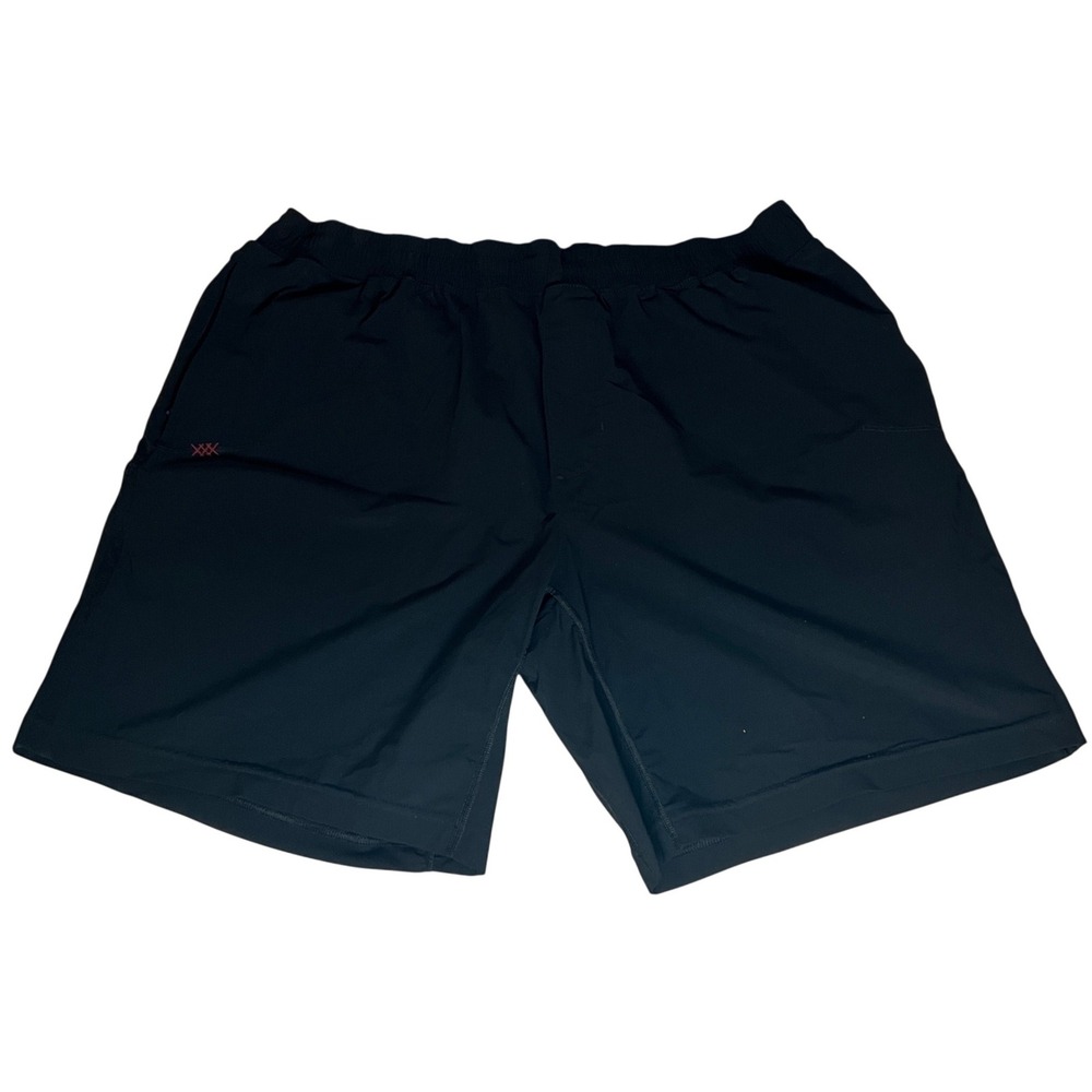 Rhone Athletic Shorts Mens XXL Black Red Logo Elastic Waist Performance Training